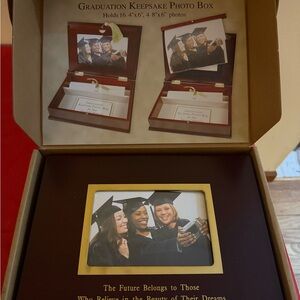 Graduation Keepsake Photo Box - Brown and Gold